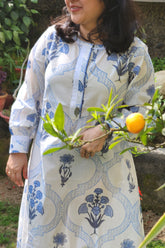 Blue Gem Floral Flair Dress